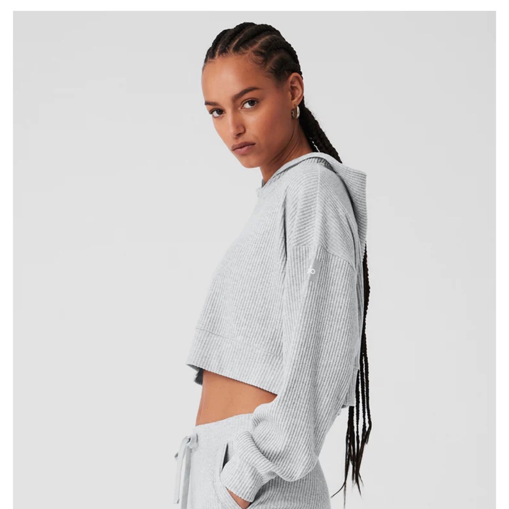 ALO Muse Hoodie Size Small Athletic Heather Grey